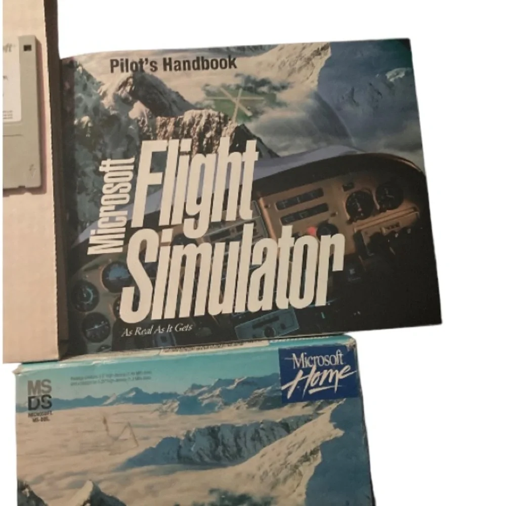 VTG 1993 Microsoft home flight simulator MS DOS pc video big box game